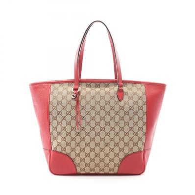 グッチ GUCCI ブリー トートバッグ バッグ キャンバス レザー レディース ベージュ系 / レッド系 449242 【中古】