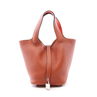 エルメス HERMES ピコタンロックPM エクラ キュイーブル カプシーヌ ハンドバッグ バッグ トリヨンクレマンス / ヴォースイフト トリヨンクレマンス U刻印(2022年製造) レディース ブラウン系 / レッド系