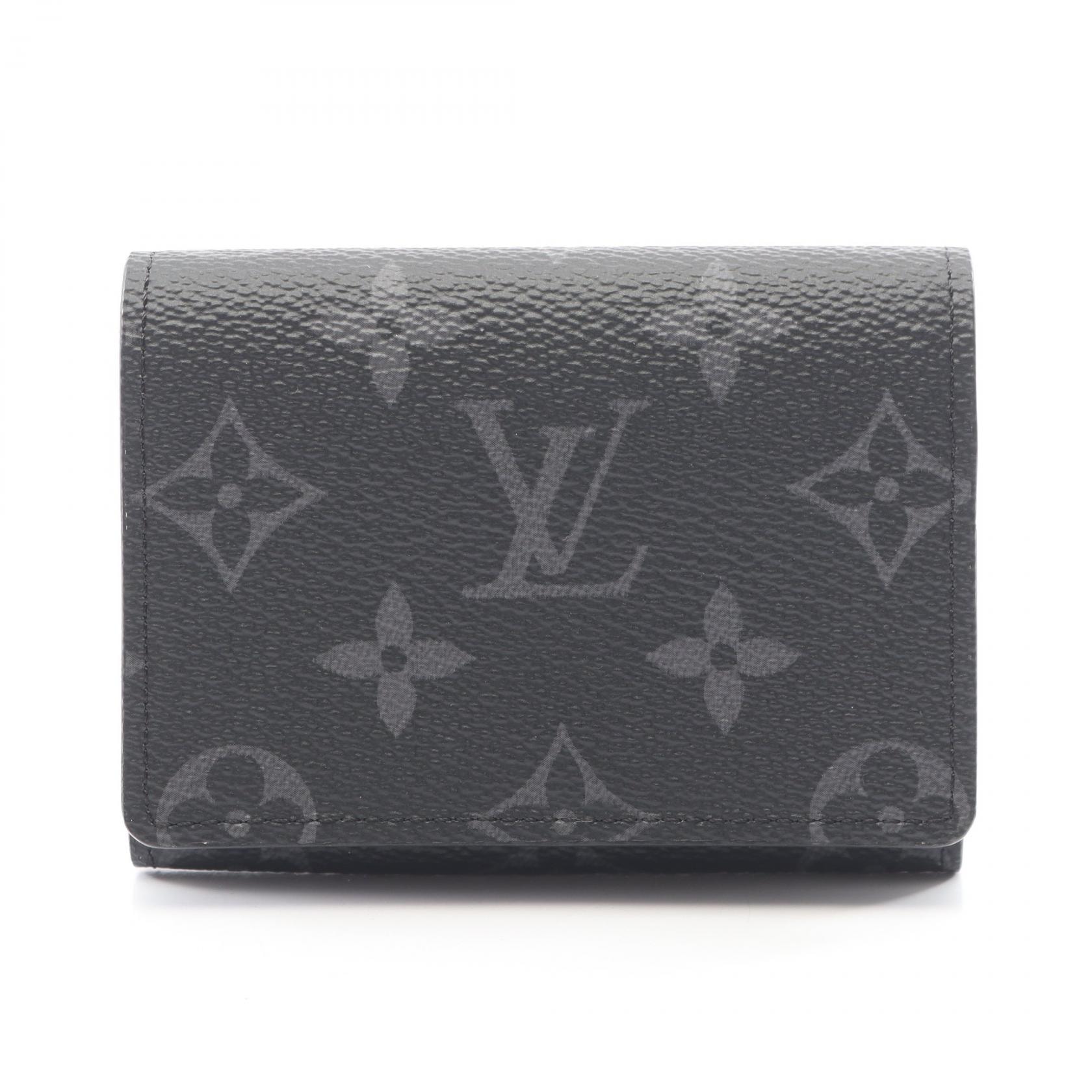 ルイ・ヴィトン LOUIS VUITTON アンヴェロップ カルト ドゥ ヴィジット モノグラムエクリプス カードケース アクセサリー PVC メンズ ブラック系 M12874 【中古】