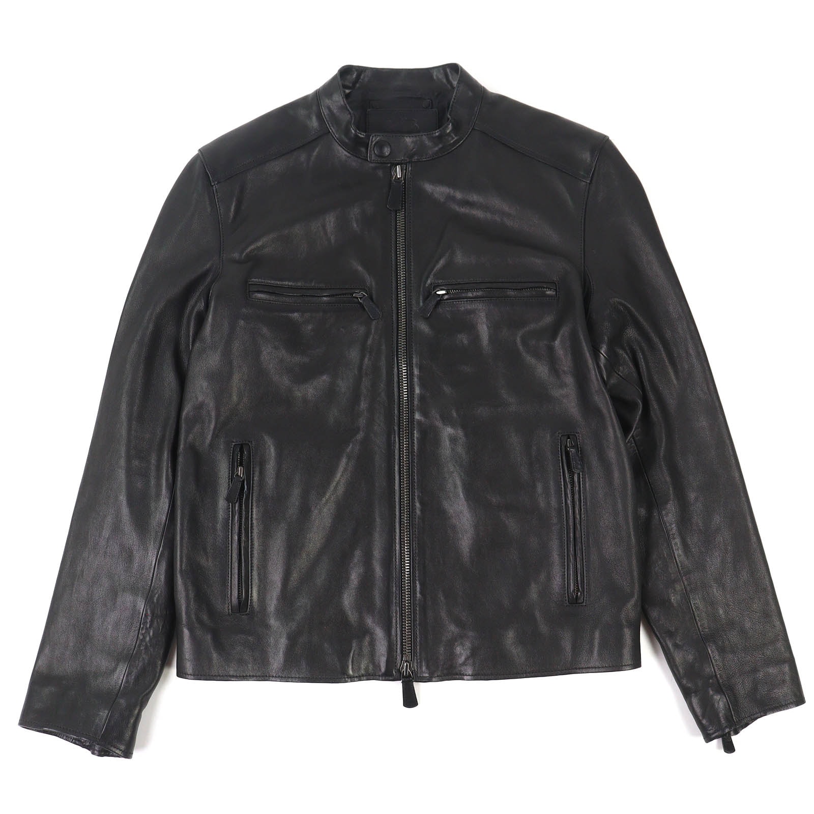 美品 コーチ スタンドカラー レザージャケット ブラック メンズ M
