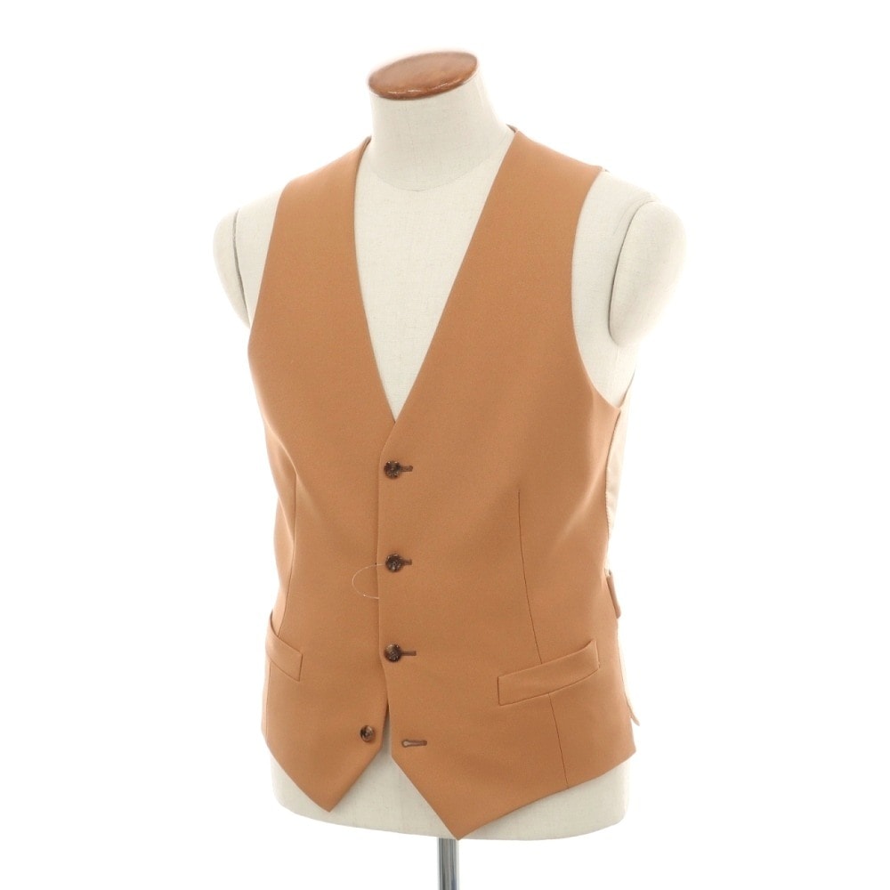 【中古】グッチ GUCCI ポリエステル ツイル ドレス系ジレ ベスト ライトオレンジブラウン【サイズ46】【メンズ】