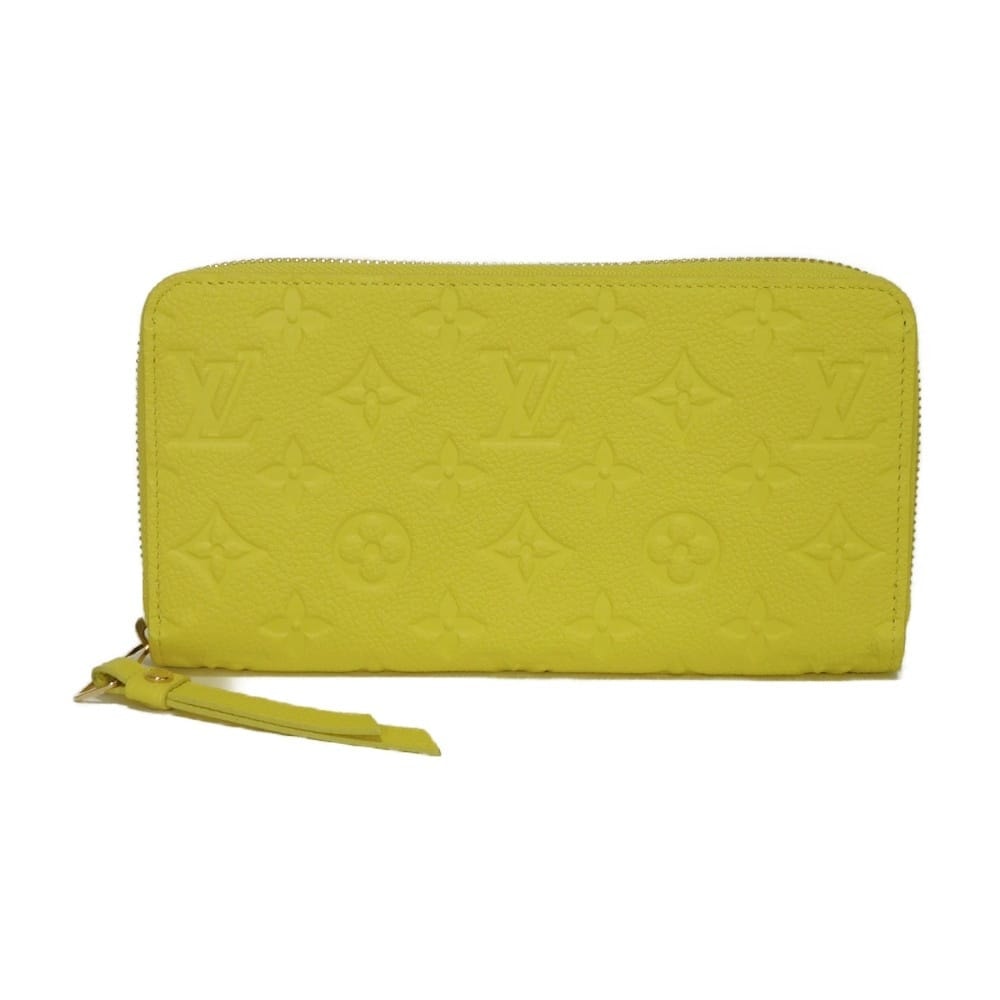 LOUIS VUITTON ルイ・ヴィトン ジッピーウォレット 新型 LVロゴ フラワー エンボス イエロー ラウンドファスナー コンパートメント 札入れ 小銭入れ RFID ICチップ モノグラム アンプラント トニックレモン 長財布 M25699
