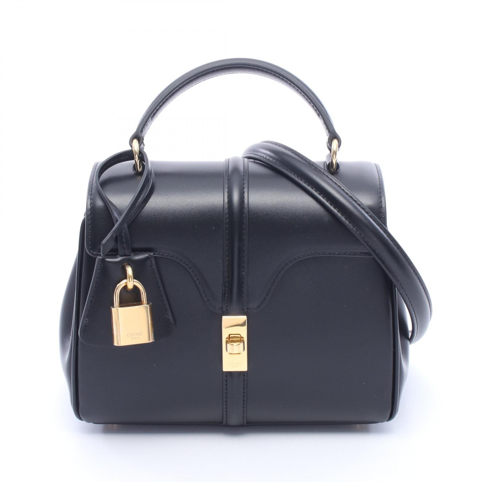 セリーヌ CELINE ミニ 16 セーズ 2WAY ハンドバッグ バッグ レザー レディース ブラック系 123103BEY38NO 【新品】