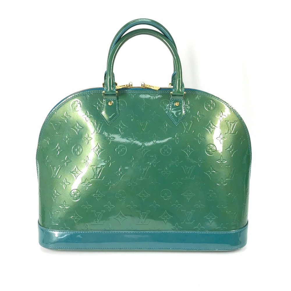 ルイヴィトン LOUIS VUITTON アルマGM M93628 モノグラムヴェルニ トートバッグ カバン ラメ ハンドバッグ モノグラムヴェルニ ブルーガラクティック グリーン