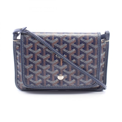 ゴヤール GOYARD プリュメ ポーチウォレット ショルダーバッグ バッグ PVCコーティングキャンバス レザー レディース ネイビー系 / ブラウン系 / ホワイト系 PLUMETPMLTY12CL12P 【中古】
