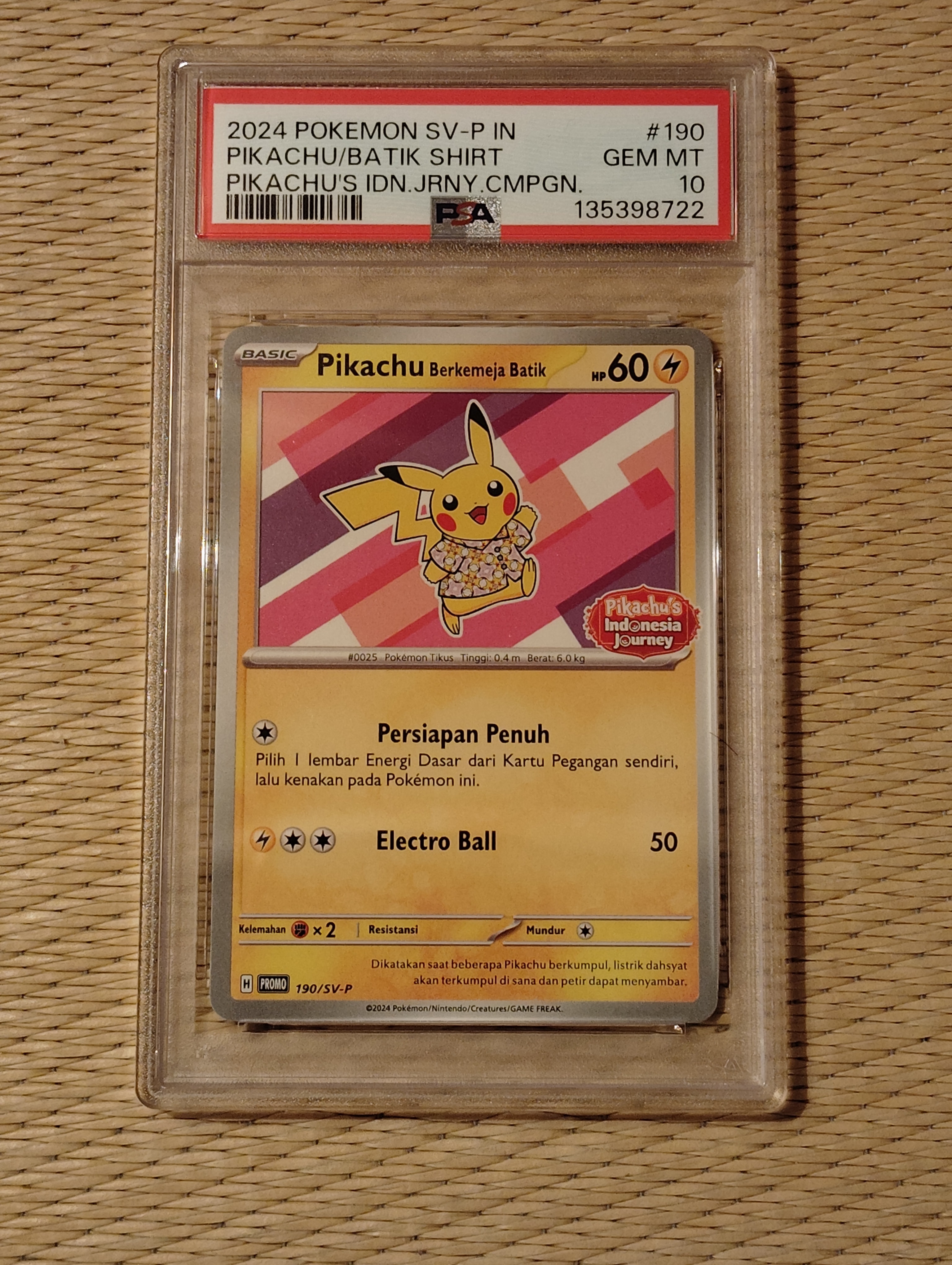 PSA10】バティックシャツを着たピカチュウ (フラワーピカチュウ柄) P