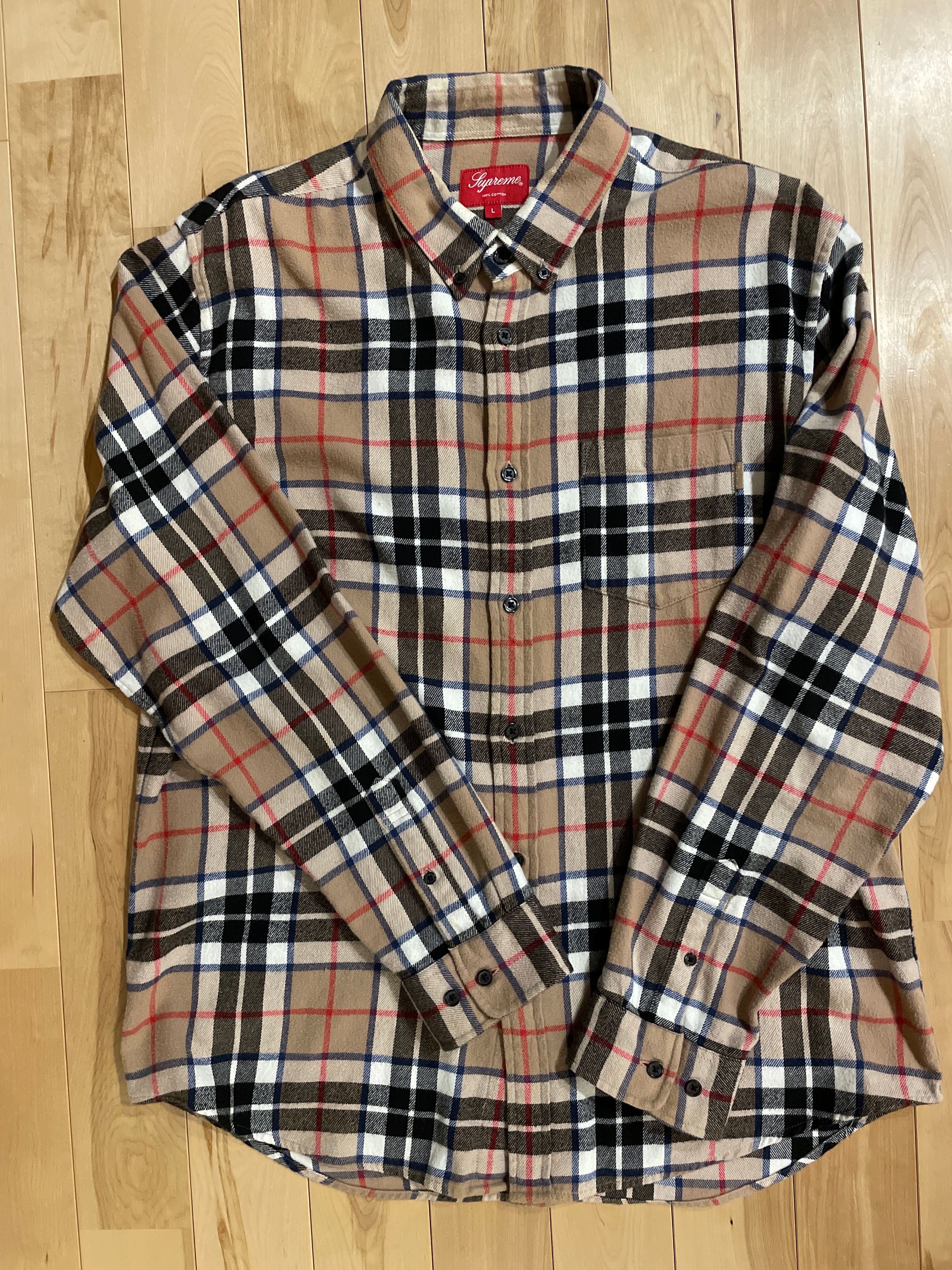 Supreme Tartan L/S Flannel Shirt "Tan"
