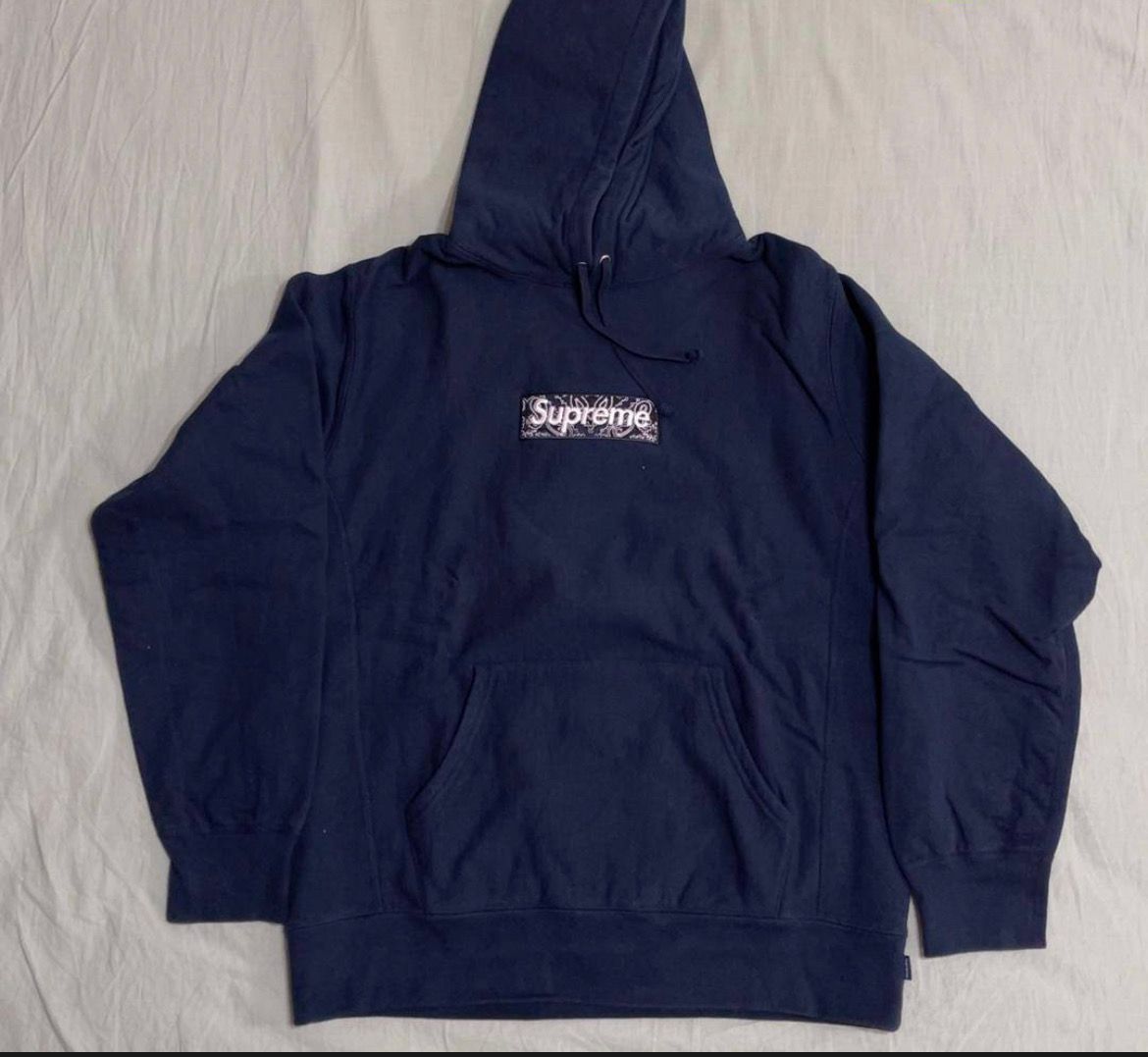 Supreme Bandana Box Logo Hooded Sweatshirt "Navy"
