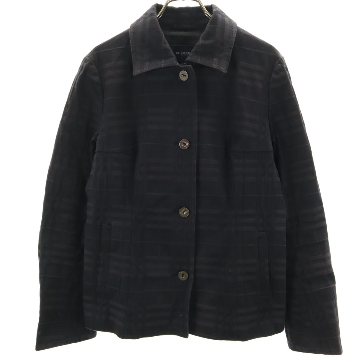 BURBERRY LONDON バーバリーロンドン チェック柄 ジャケット 42 ブラック 三陽商会