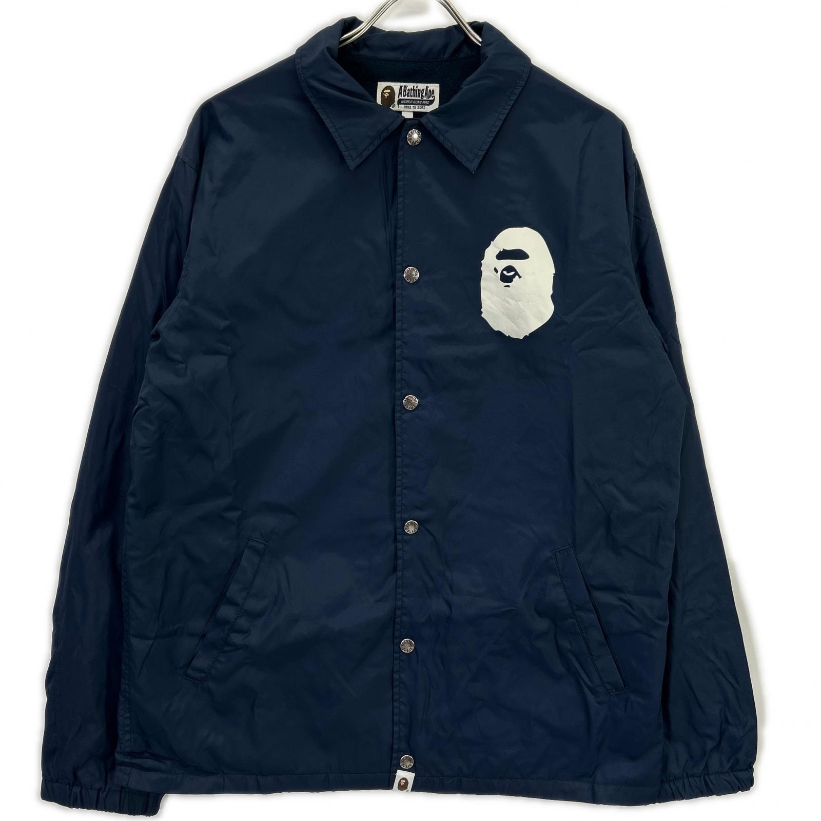 アベイシングエイプ 001GDD201001X ネイビー ナイロン コーチジャケット L