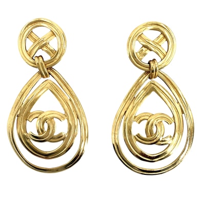 CHANEL シャネル イヤリング ココマーク アクセサリー ヴィンテージ スイング GP ゴールド レディース 約28.4g 1996年【中古品】