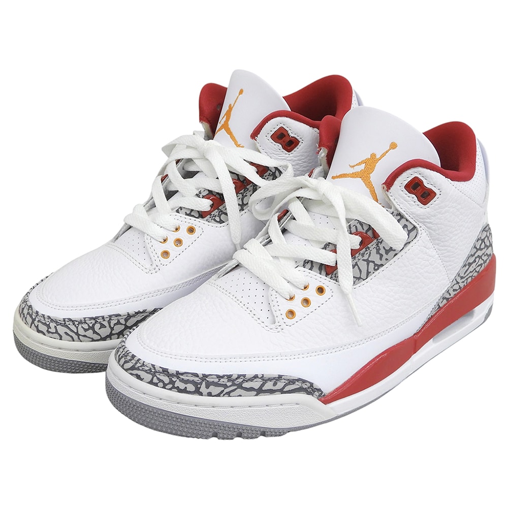 ナイキ 美品 AIR JORDAN 3 RETRO Cardinal Red ハイカット スニーカー シューズ メンズ レッド×ホワイト 27cm CT8532-126 9(US)