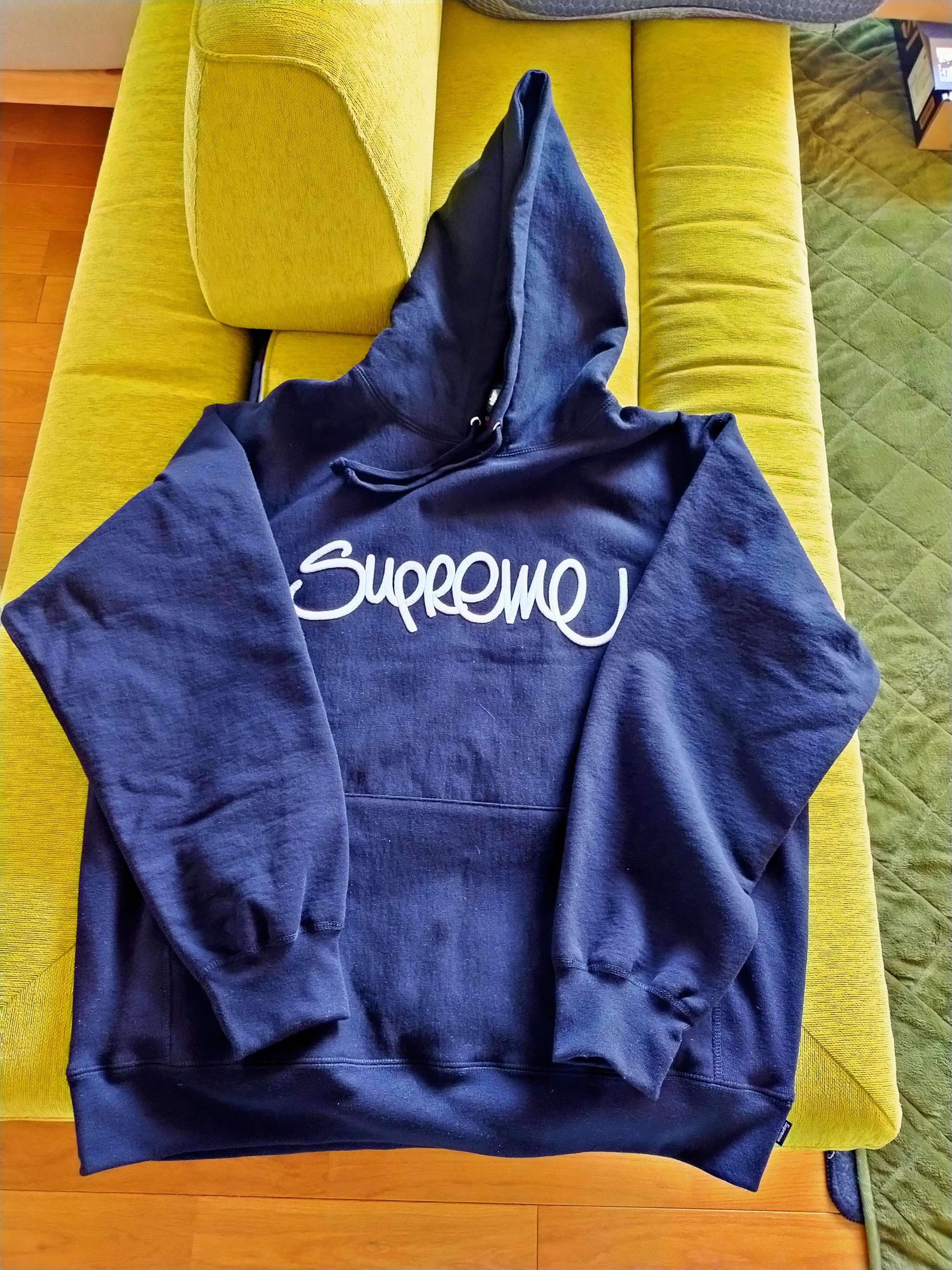Supreme Raised Handstyle Hooded Sweatshirt "Black"