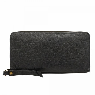 【6db1240-k】ルイヴィトン 長財布 モノグラム・アンプラント ジッピーウォレット M61864 ノワール【中古】レディース