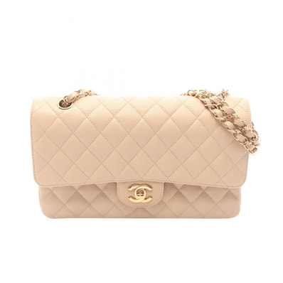 シャネル CHANEL マトラッセ Wフラップ ショルダーバッグ バッグ キャビアスキン(グレインドカーフ) レディース ベージュ系 A01112 【中古】