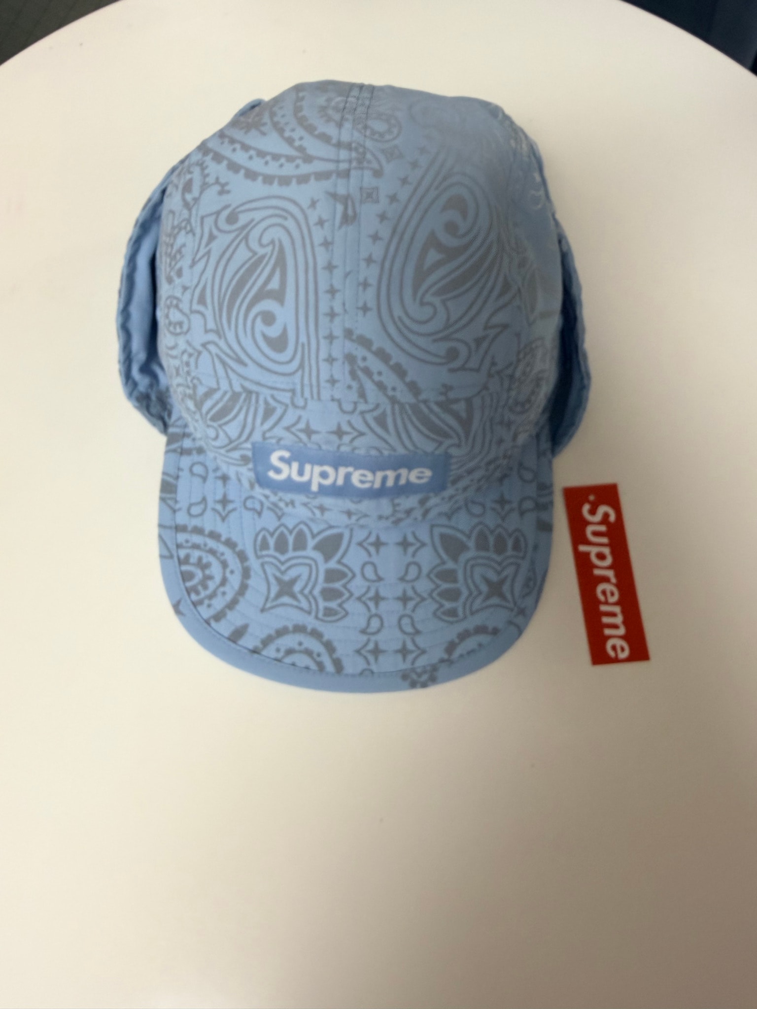 Supreme Reflective Bandana Sunshield Camp Cap "Light Blue"