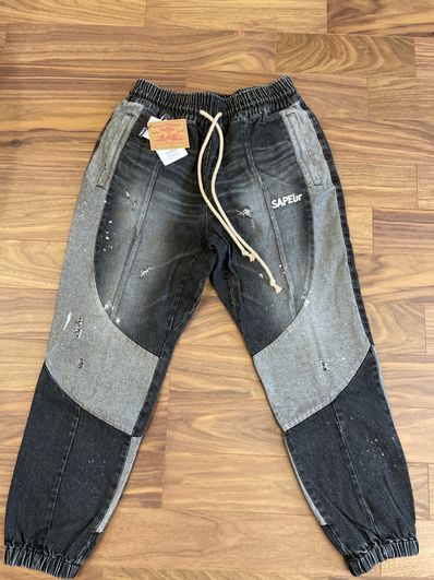 SAPEur DENIM TRACK PANTS "Black"