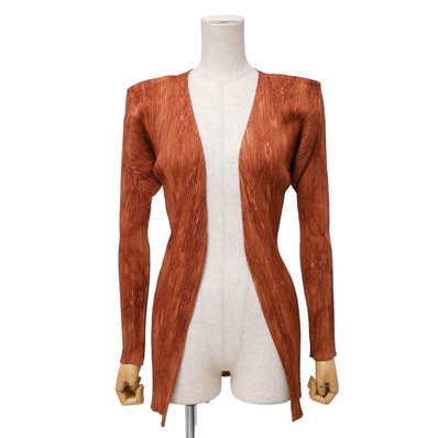 ■美品■PLEATS PLEASE ISSEY MIYAKE プリーツプリーズ イッセイミヤケ ヴィンテージ カーディガン サイズ3 90’S プリーツ 長袖 ボタンレス ブランド古着【中古】20260126/RA7485