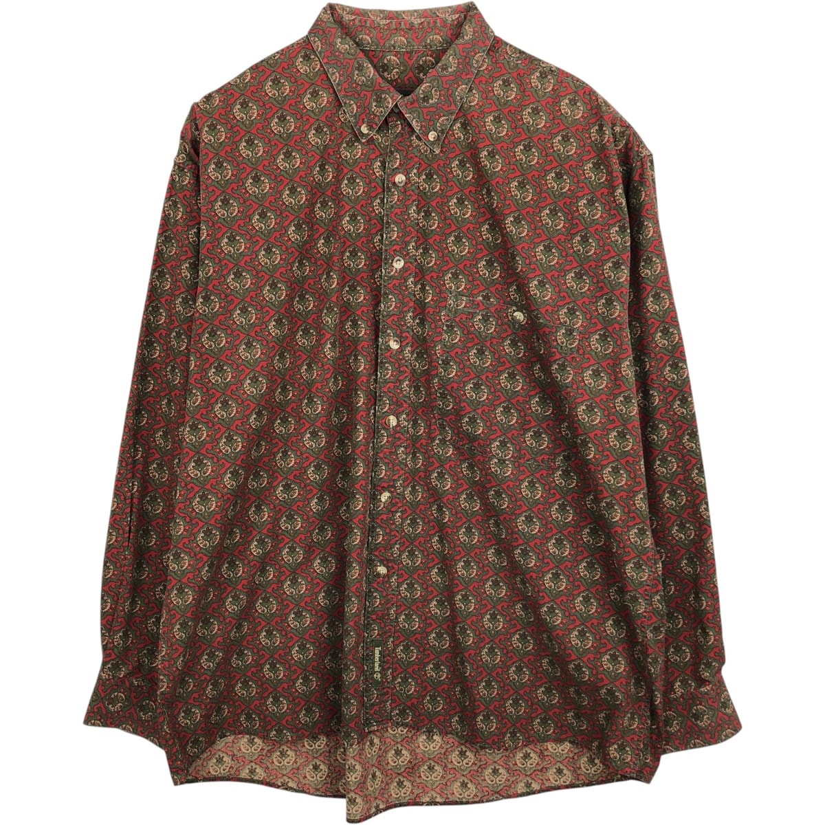 古着 90年代 ティンバーランド Timberland WEATHERGEAR 総柄 長袖 ボタンダウンシャツ メンズXL相当 ヴィンテージ/eaa632055