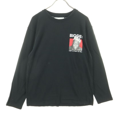 ZARA ザラ BIGGIE プリント柄 長袖 Tシャツ 152cm ブラック ロンT