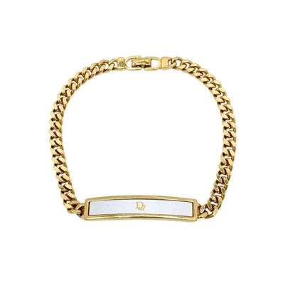 クリスチャンディオール ブレスレット ロゴプレート ゴールド シルバー