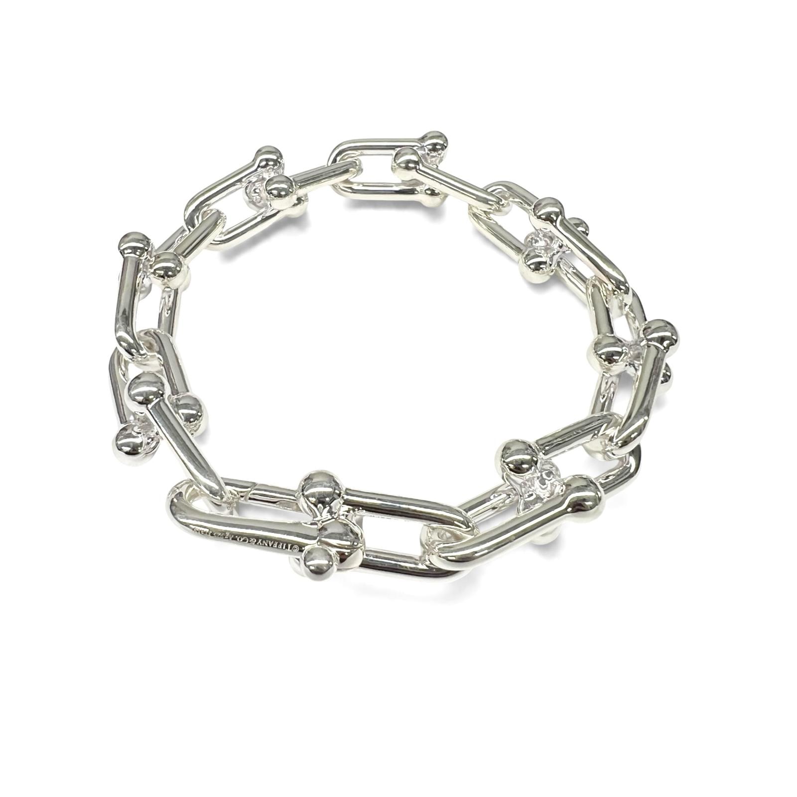 Tiffany&Co 極美品 ティファニー ハードウェア ラージリンク 16コマ ブレスレット シルバー SV925 23cm(16コマ) 70.3g バングル Aランク 中古 鑑定済 ティファニーアクセ