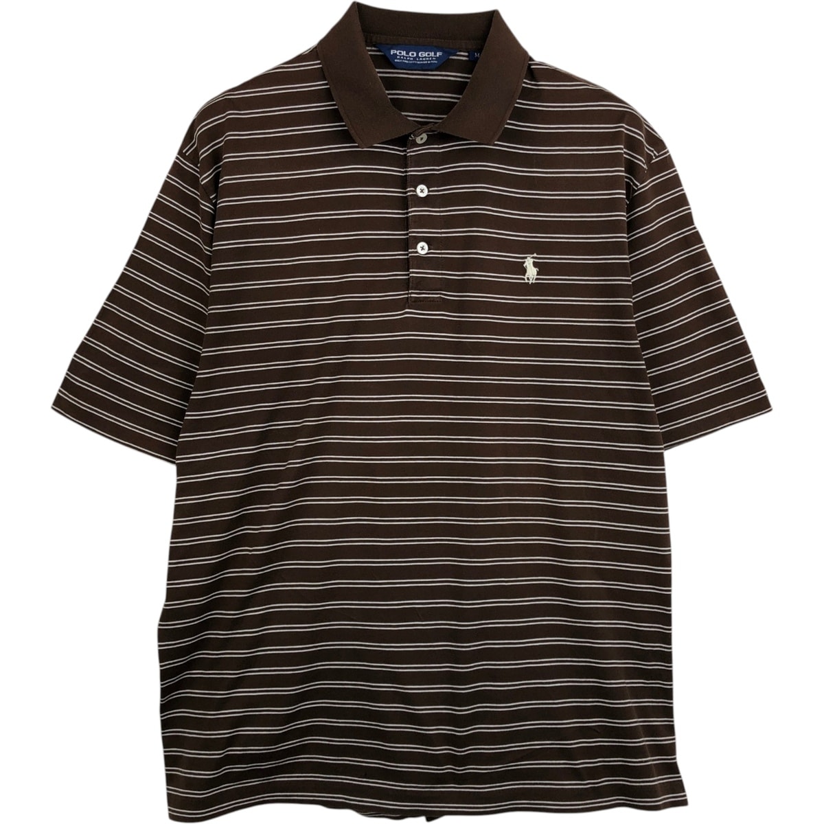 古着 ラルフローレン Ralph Lauren POLO GOLF ポロゴルフ 半袖 ボーダー ポロシャツ メンズM相当/eaa654546