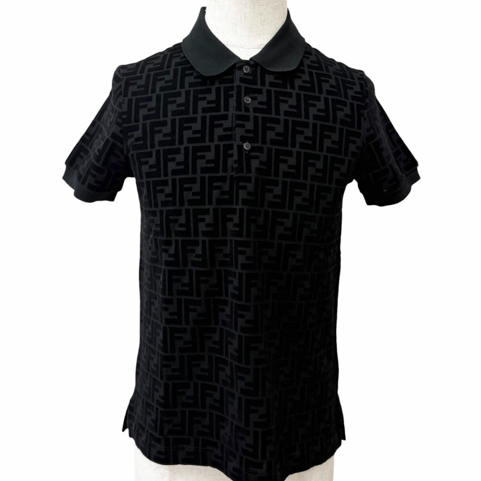 極美品 フェンディ 半袖ポロシャツ ブラック メンズ XXS FY0985