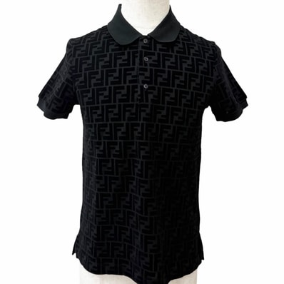 極美品 フェンディ 半袖ポロシャツ ブラック メンズ XXS FY0985