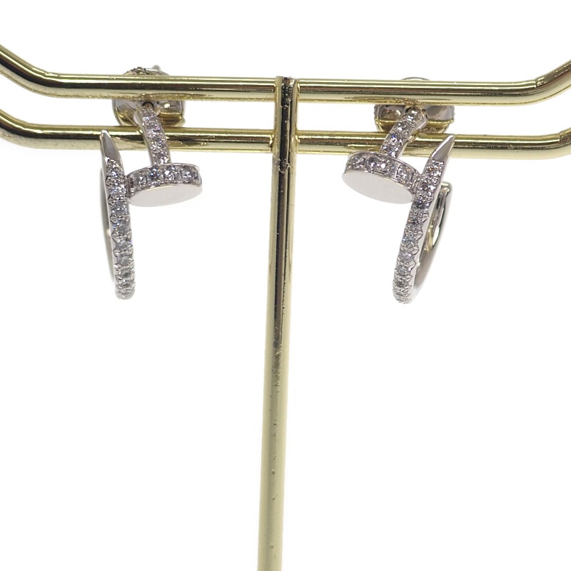 カルティエ CARTIER ジュスト アン クル フープ スモール パヴェ B8301431 ピアス K18ホワイトゴールド ダイヤモンド レディース【中古】【Aランク】