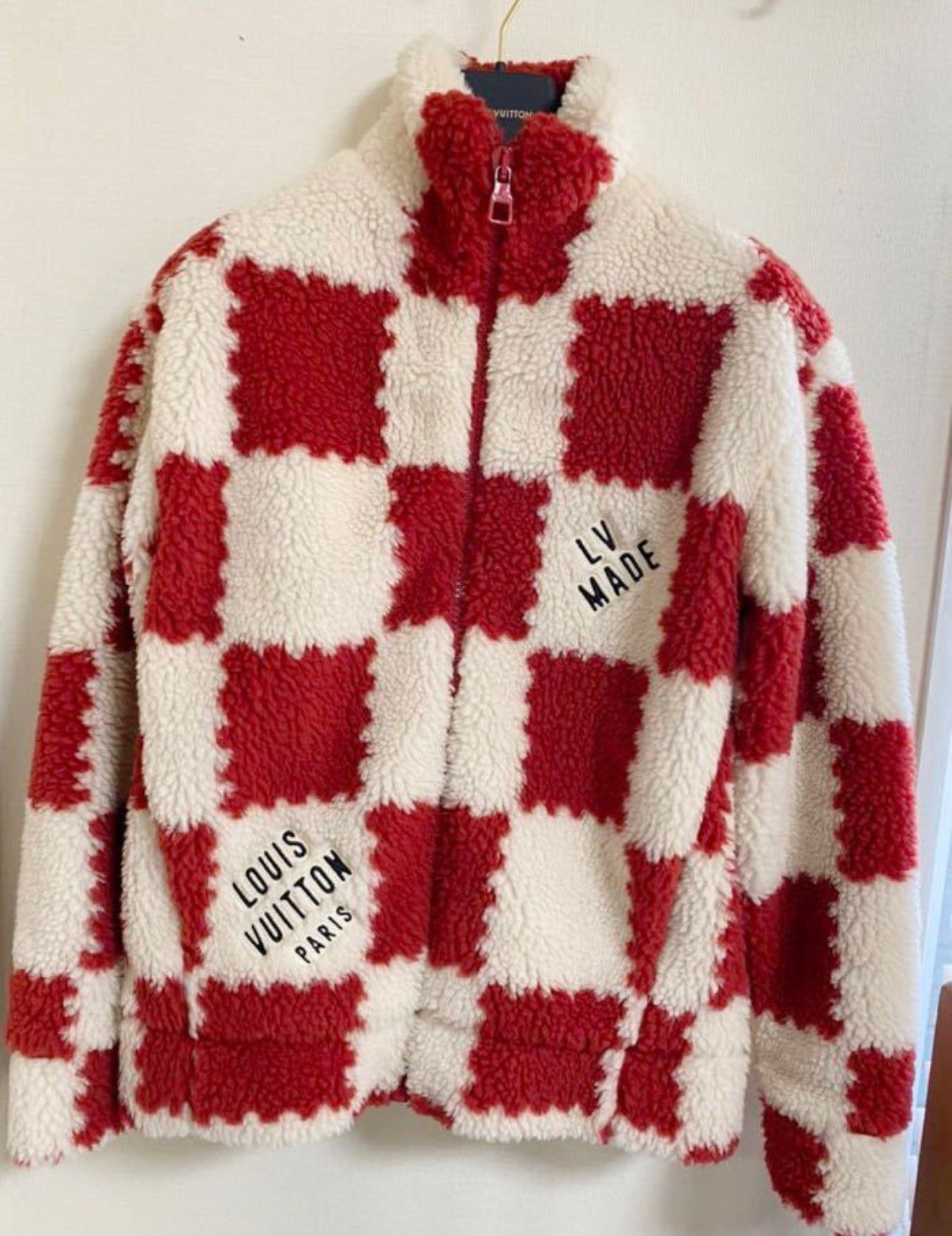 Louis Vuitton x NIGO ALL OVER DAMIER FLEECE BLOUSON "White/Red"
