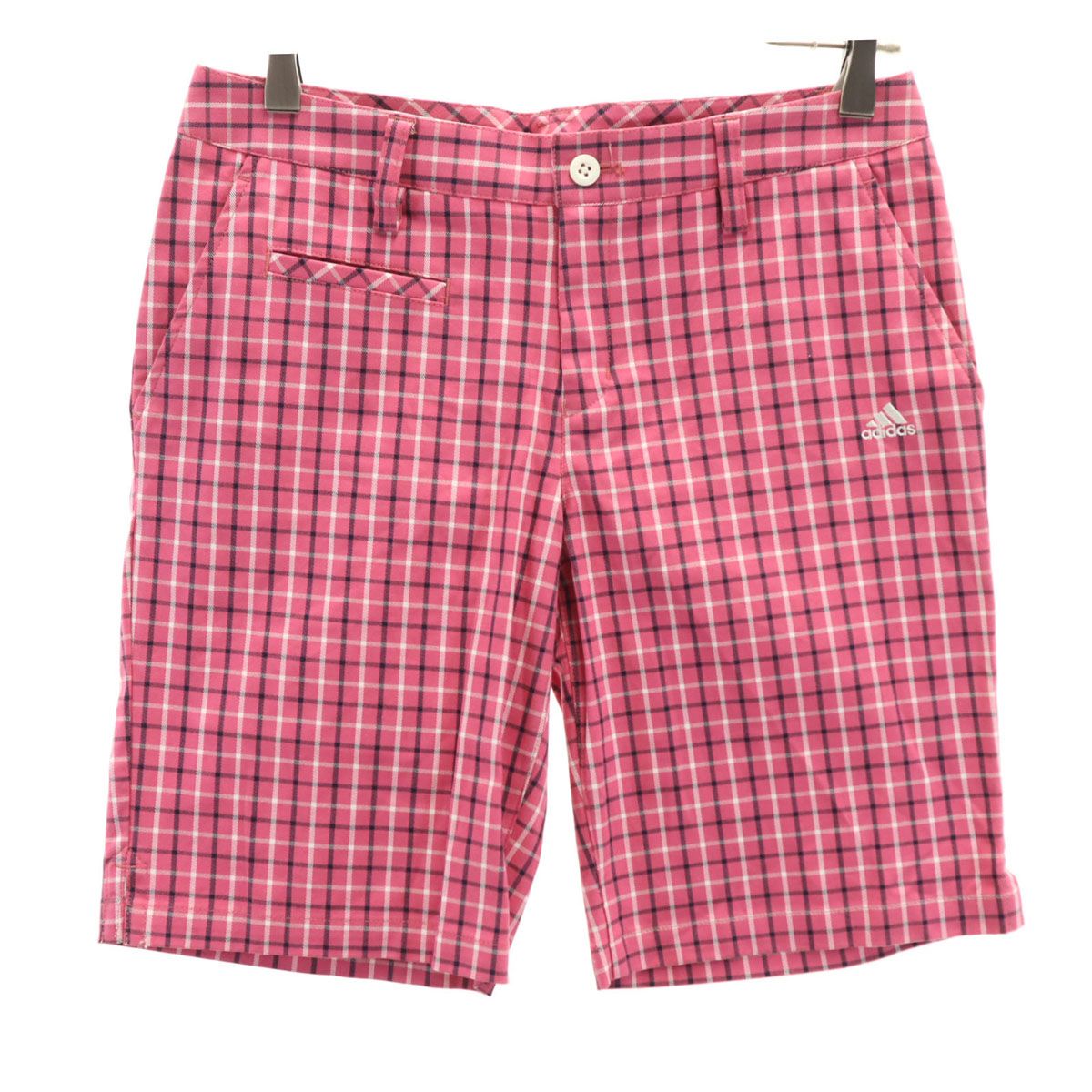 adidas アディダス チェック柄 ゴルフ ショートパンツ M ピンク