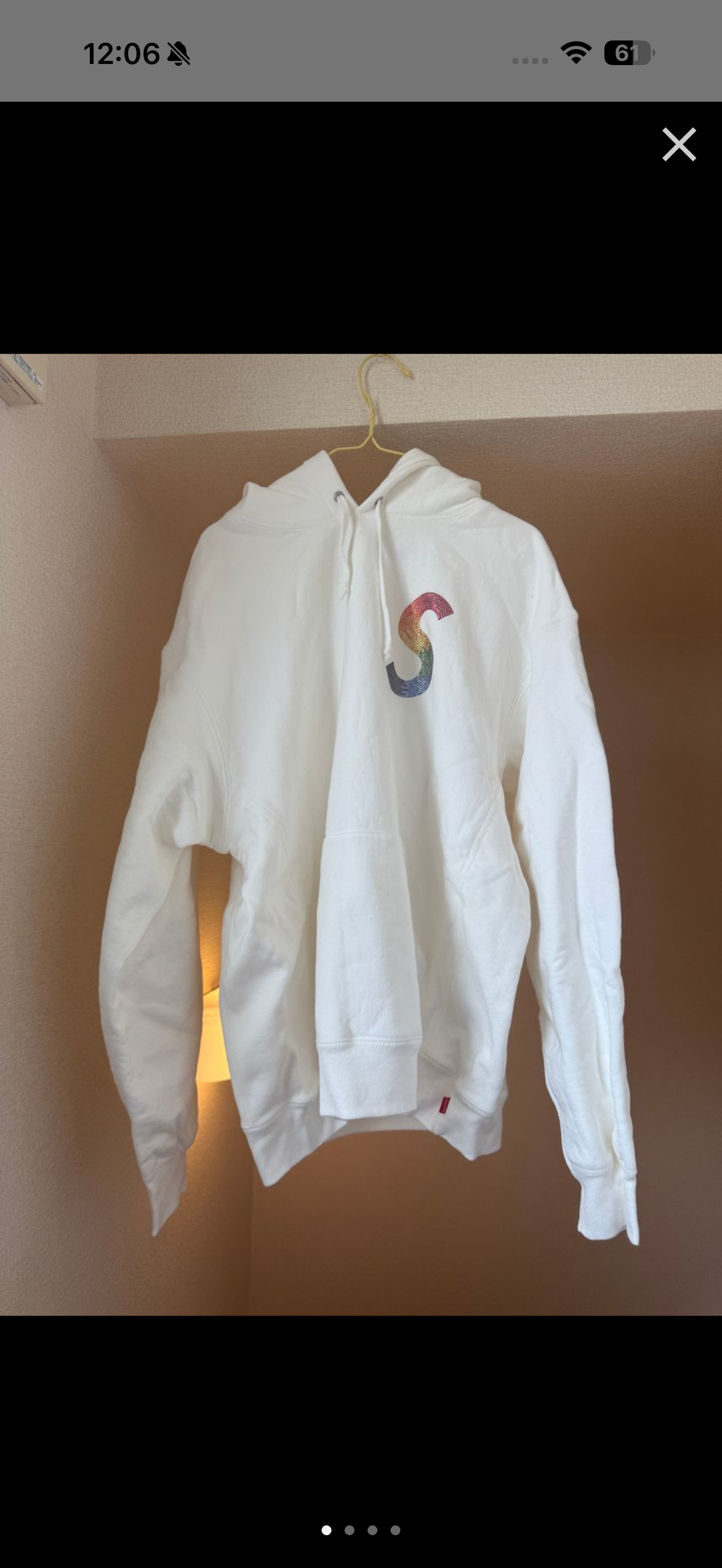 Supreme Swarovski® S Logo Hooded Sweatshirt "White"