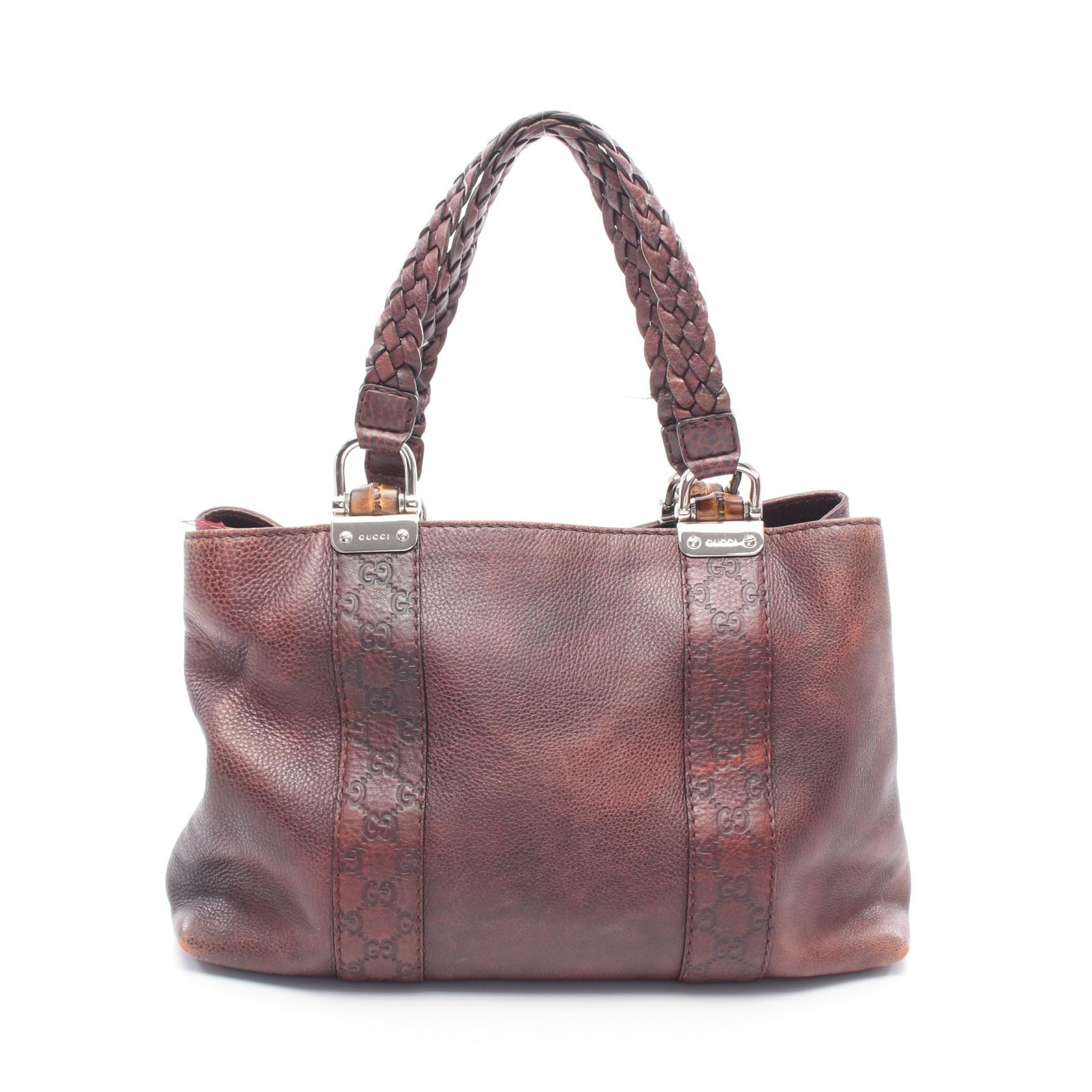 グッチ GUCCI バンブー トートバッグ バッグ レザー レディース ボルドー系 232947 【中古】