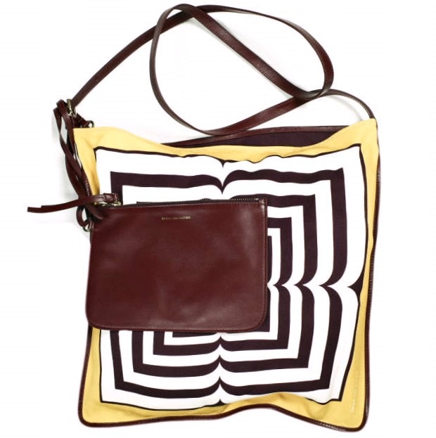 新品 DRIES VAN NOTEN ドリスヴァンノッテン 24SS BW241-SCARF217-736 W.L.BAG レザーポーチ付き スカーフショルダーバッグ 241-011520-736-203 MUSTARD 定価112,200円 カバン