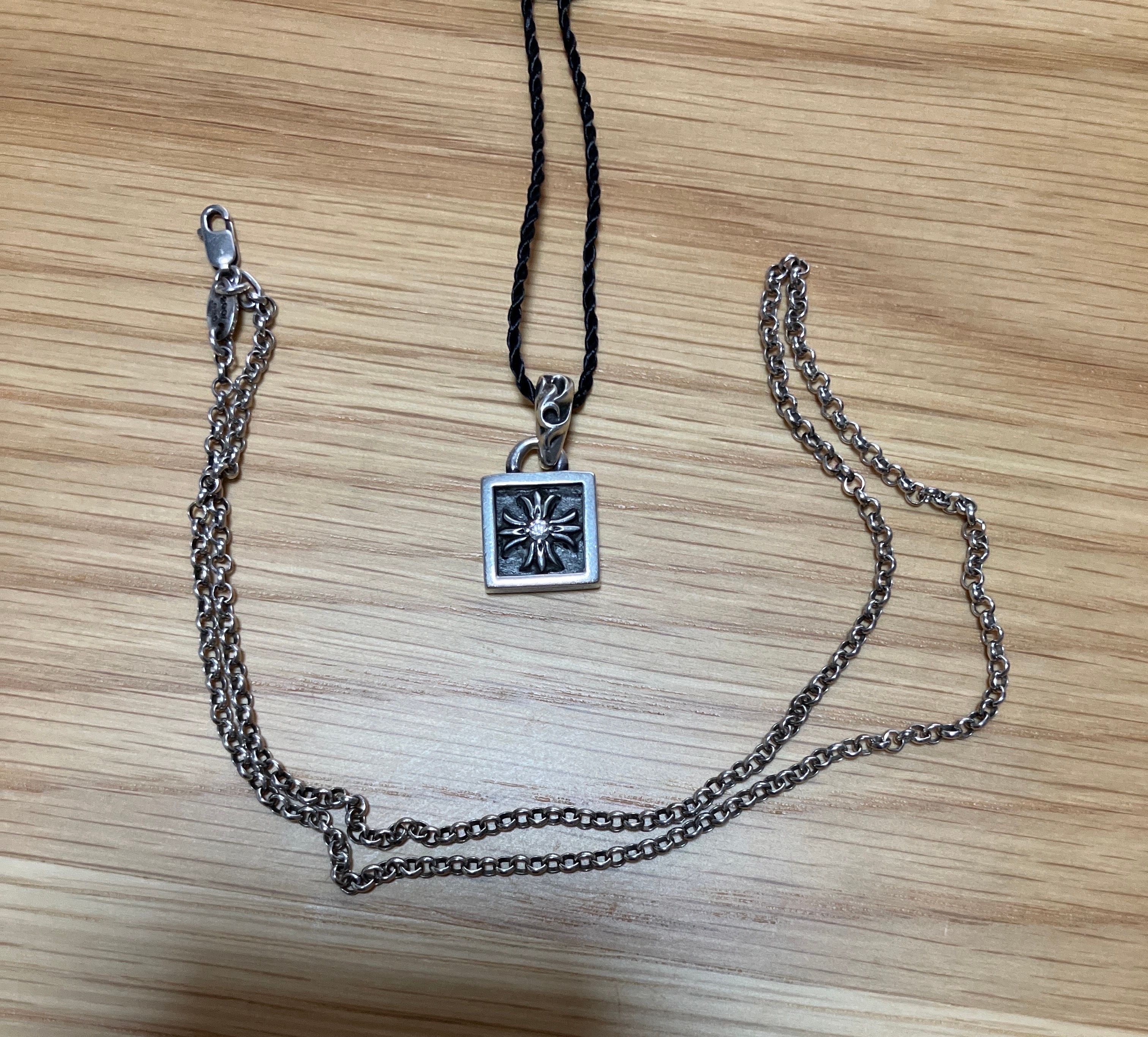 Chrome Hearts Framed CH Plus Charm 1 Diamond "Silver"