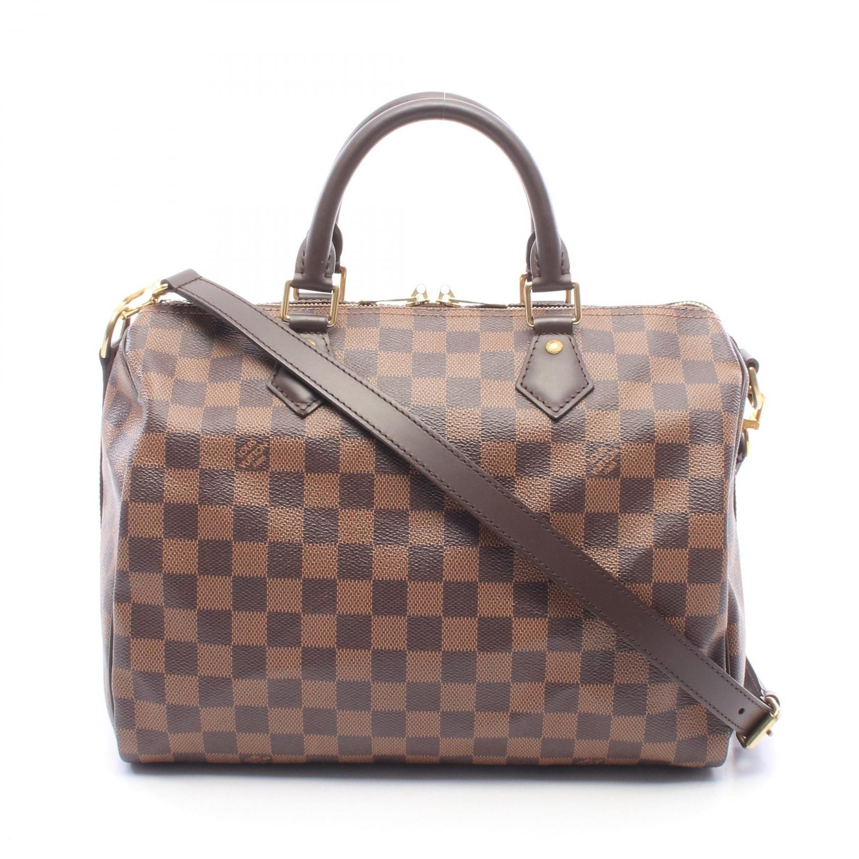 ルイ・ヴィトン LOUIS VUITTON スピーディ バンドリエール30 ダミエエベヌ 2WAY ハンドバッグ バッグ PVCコーティングキャンバス レザー レディース ブラウン系 N41367 【中古】