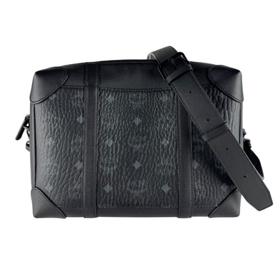 エム シー エム MCM ショルダーバッグ レザー ブラック メンズ【中古】 z10221