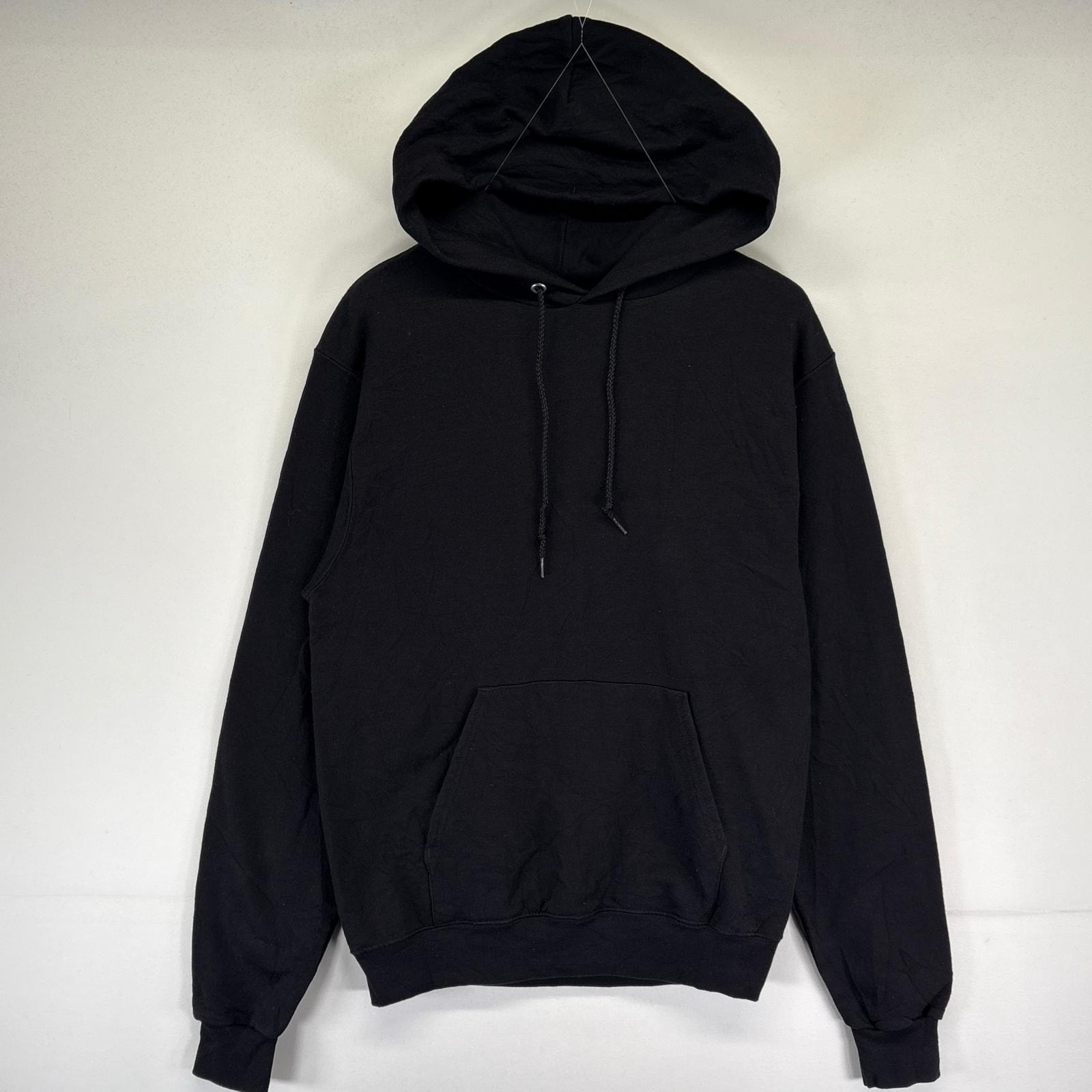 古着 チャンピオン Champion パーカー スウェット バックプリントデザイン フーディ プルオーバー S ブラック メンズ