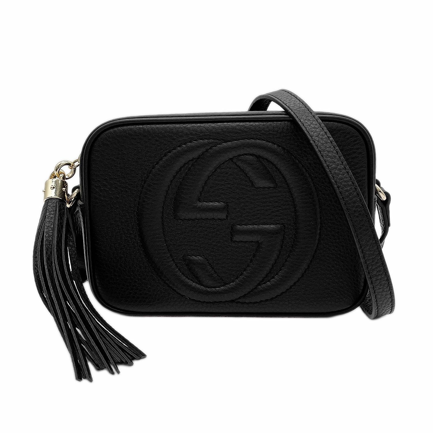 GUCCI グッチ ソーホー ショルダーバッグ
 レザー キャンバス ブラック レディース
 【中古】