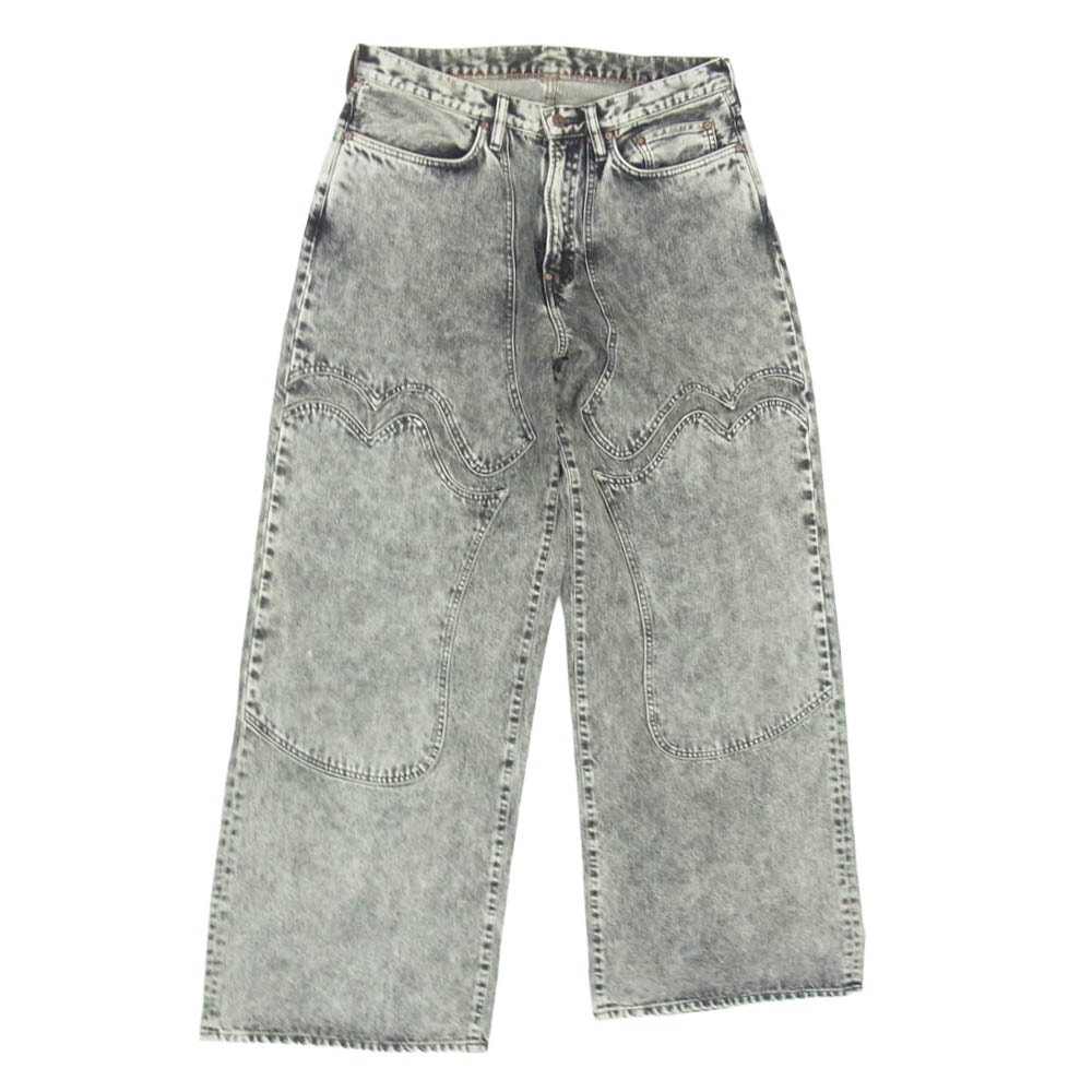 SUGARHILL シュガーヒル 24SS 2441000420 ACID WASHED MODERN WESTERN WIDE TROUSERS ケミカル ウォシュ加工 ウエスタン ダブルニー バギー デニム パンツ ブラック系 34【中古】