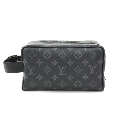 ルイ ヴィトン LOUIS VUITTON クラッチバッグ モノグラムエクリプス ロッカー ドップ キット PVC ブラック/グレー メンズ M83113【中古】 e61961k