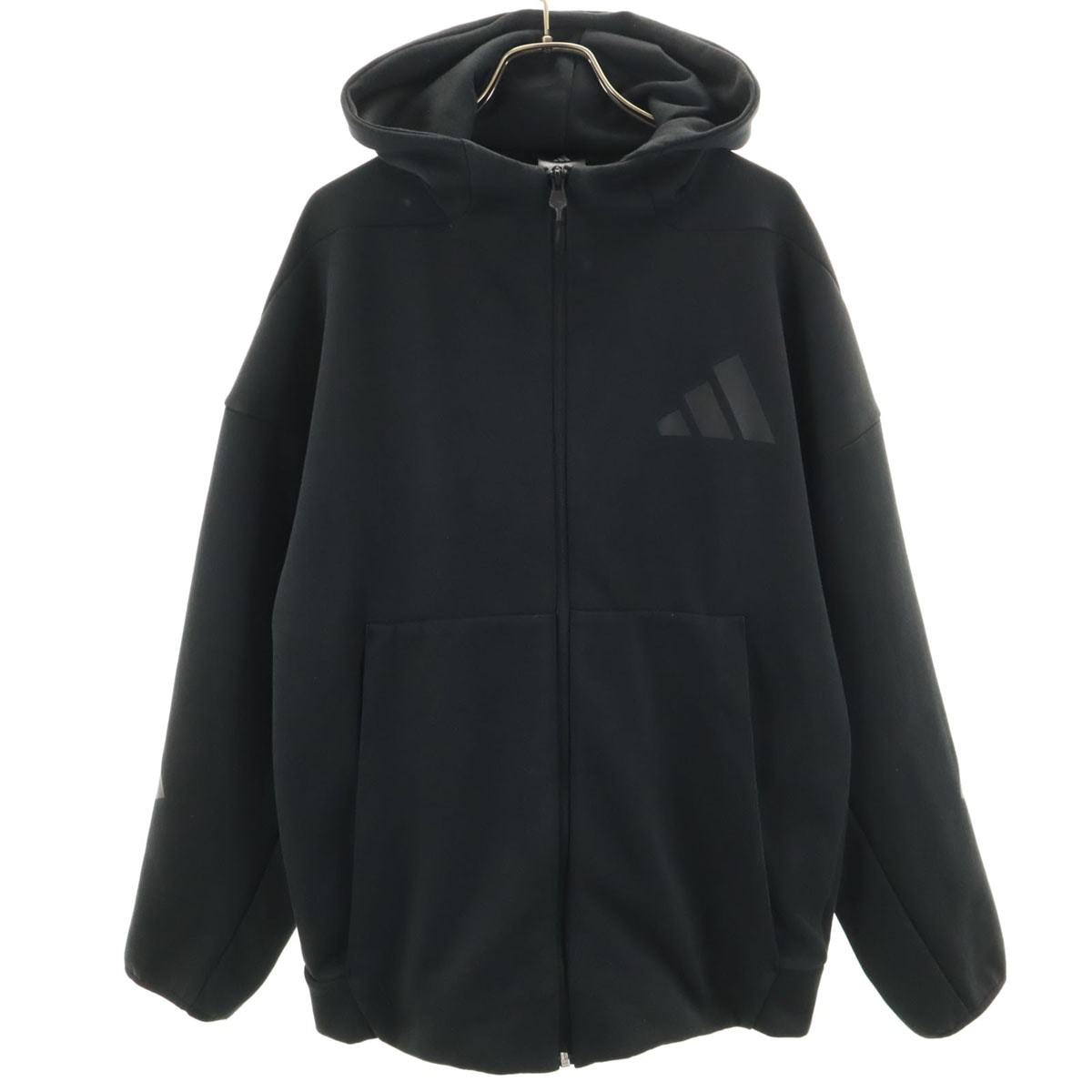 adidas アディダス 長袖 ジップパーカー XL ブラック系