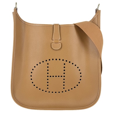 HERMES エルメス ショルダーバッグ エブリン1 GM 肩掛け Evelyne □A刻印 レザー ブラウン 茶 ゴールド金具 レディース 1997年【中古品】