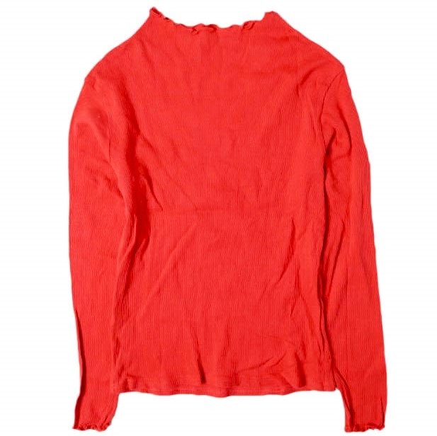 Ray BEAMS レイビームス テレコメローボトルネック リブカットソー 63-14-0097-332 ONE SIZE RED 長袖 フリル トップス g13393