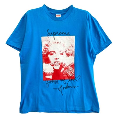 Supreme シュプリーム Tシャツ 18AW Madonna Tee マドンナ プリント Tシャツ 半袖 ブルー ライトブルー系 M【中古】