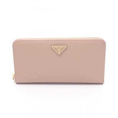 プラダ PRADA SAFFIANO TRIANG ラウンド長財布 財布 サフィアーノレザー レディース ベージュ系 1ML506QHHF0236 【新品】