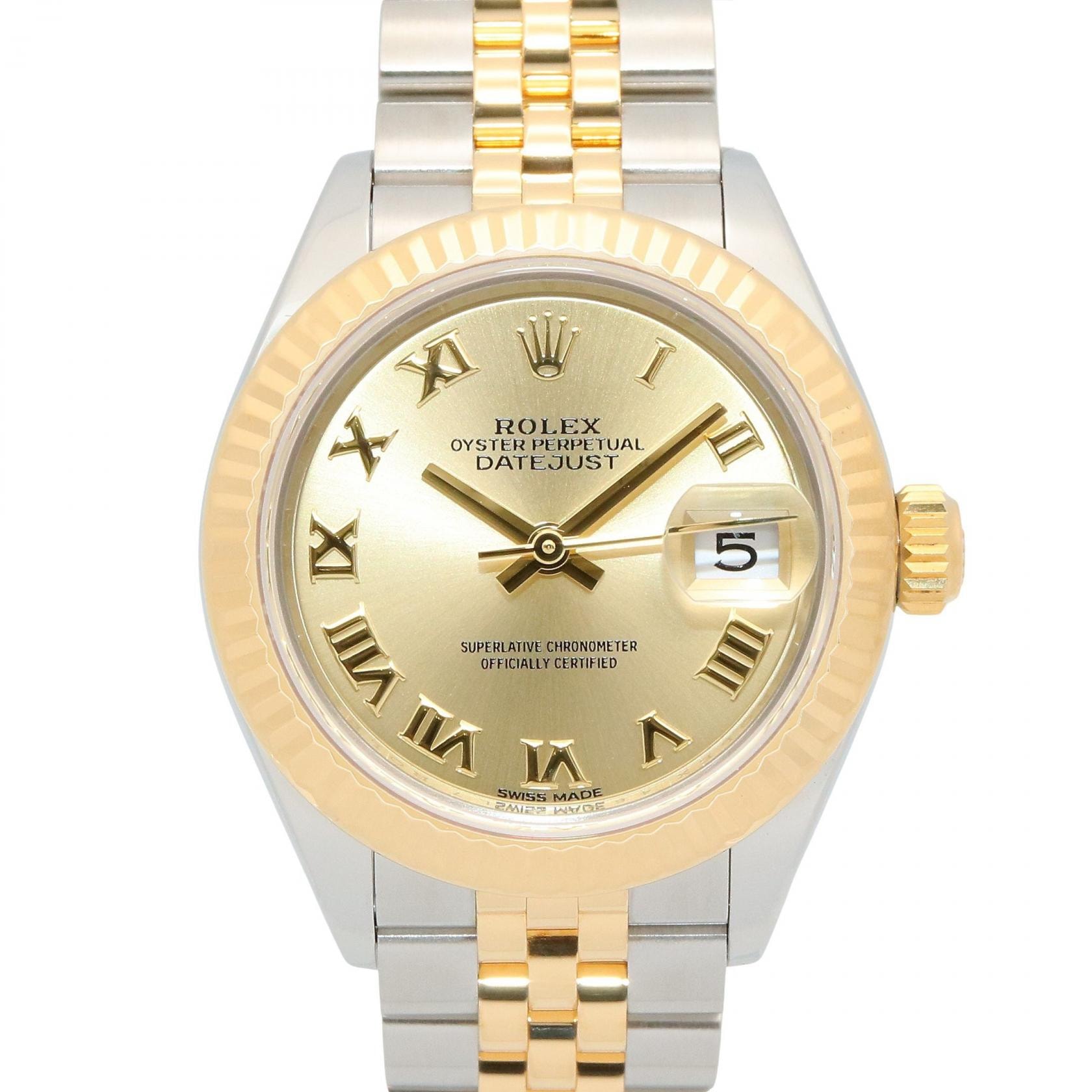 ロレックス ROLEX レディ デイトジャスト ランダム番 腕時計 時計 K18(イエローゴールド) ステンレススチール K18(イエローゴールド) / ステンレススチール レディース ゴールド系 279173 【中古】