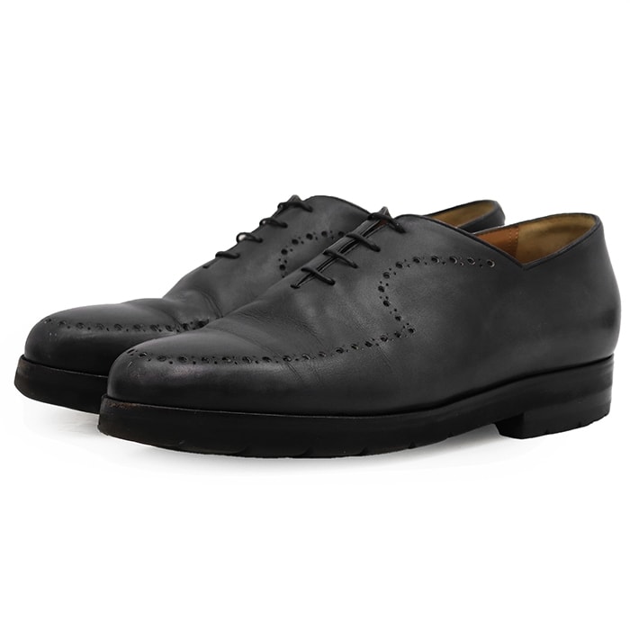 【SALE】Berluti ベルルッティ 1015 レザーシューズ サイズ 7 メンズ ホールカット 革靴 ダークグレー 灰色