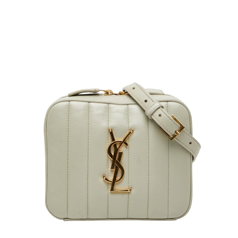 サンローラン ヴィッキー ウエストバッグ ボディバッグ 557574 オフホワイト レザー レディース SAINT LAURENT 中古